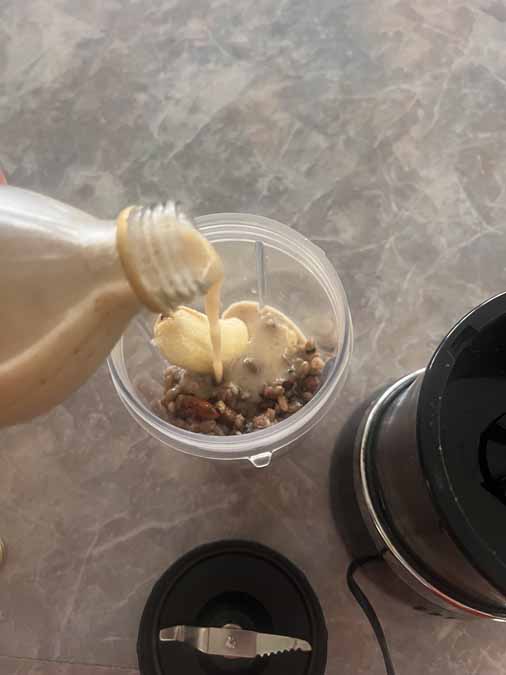 fresh amazake in bottle and poured into small glass